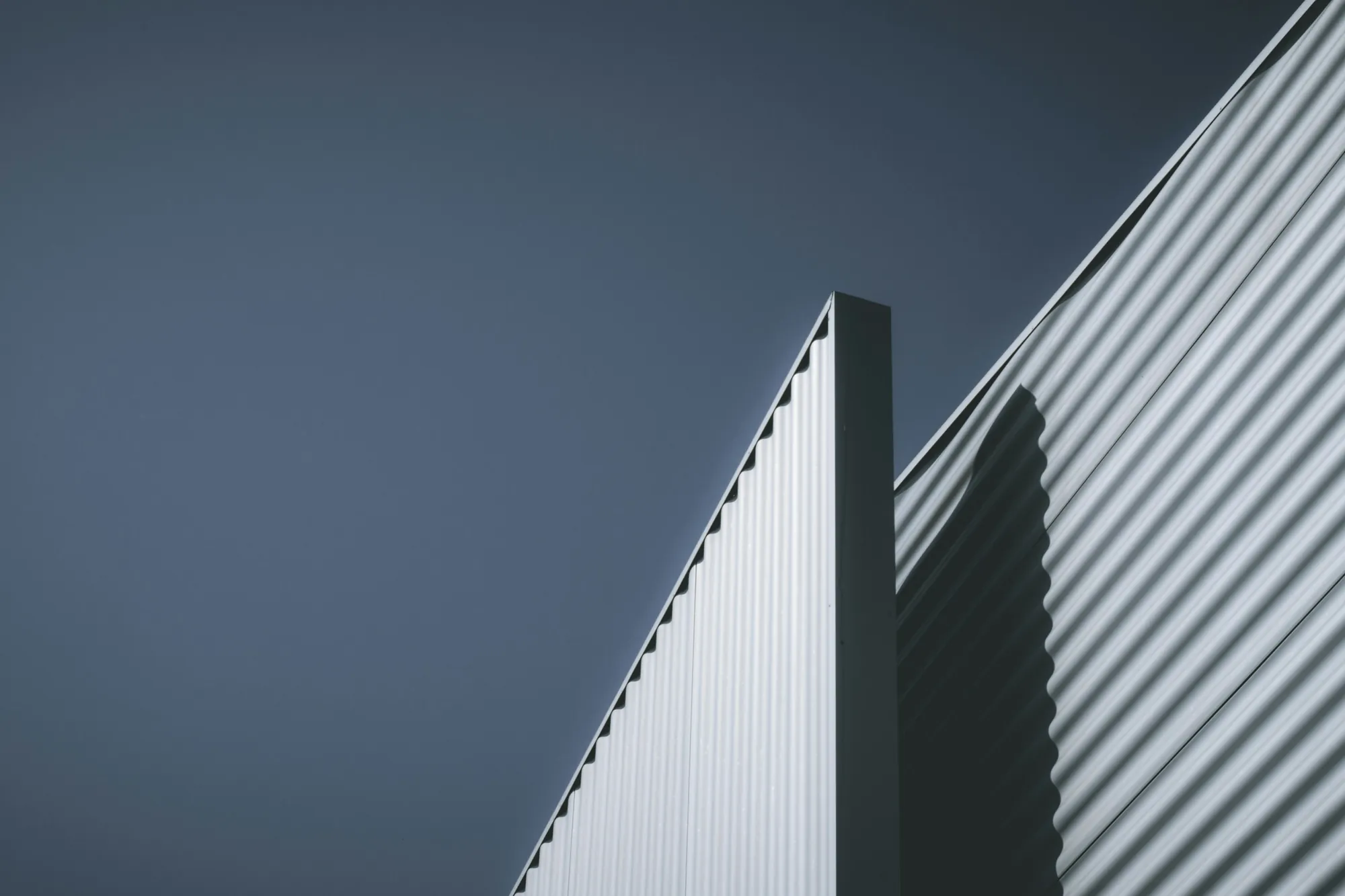 The edge of a dark building, close